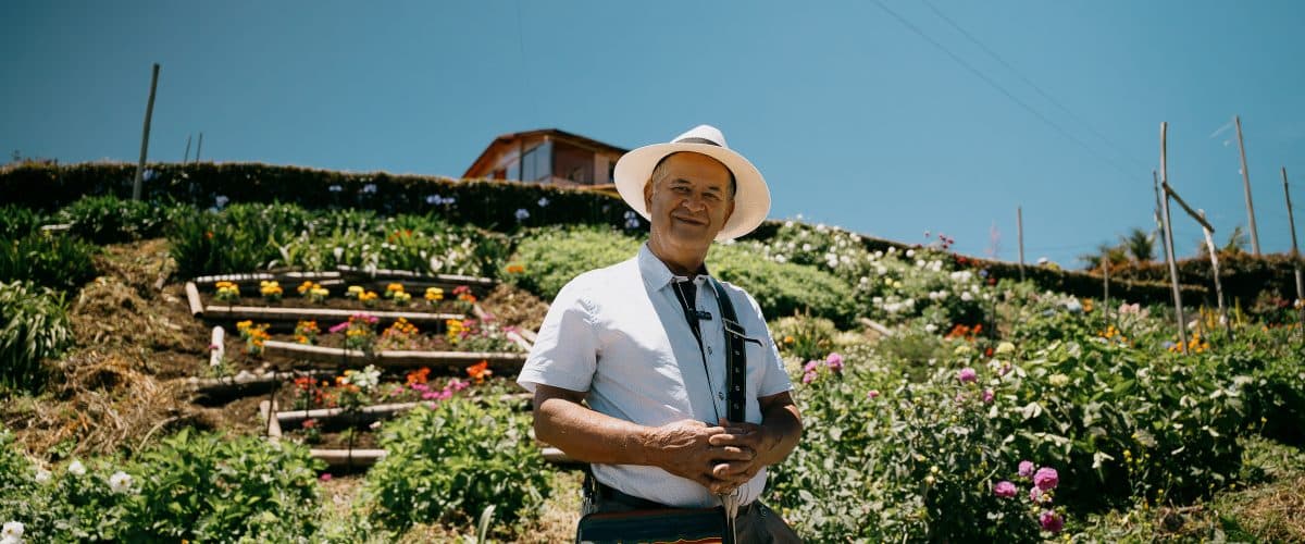 Paisaje antioqueño con campesino