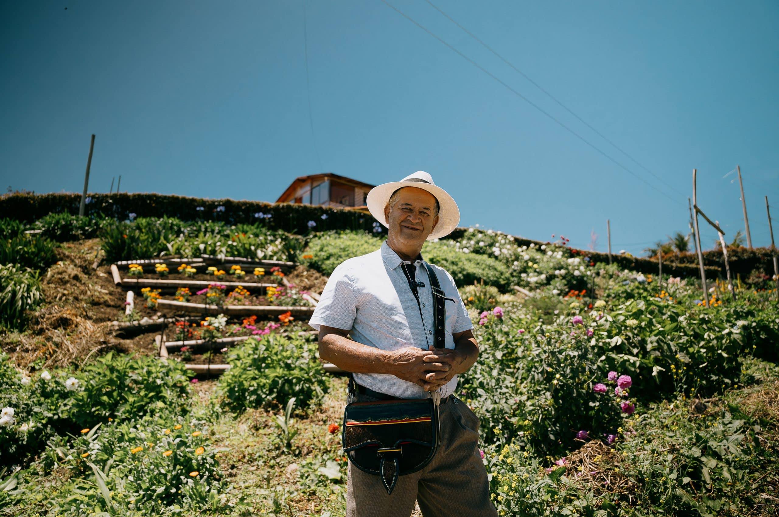 Paisaje antioqueño con campesino
